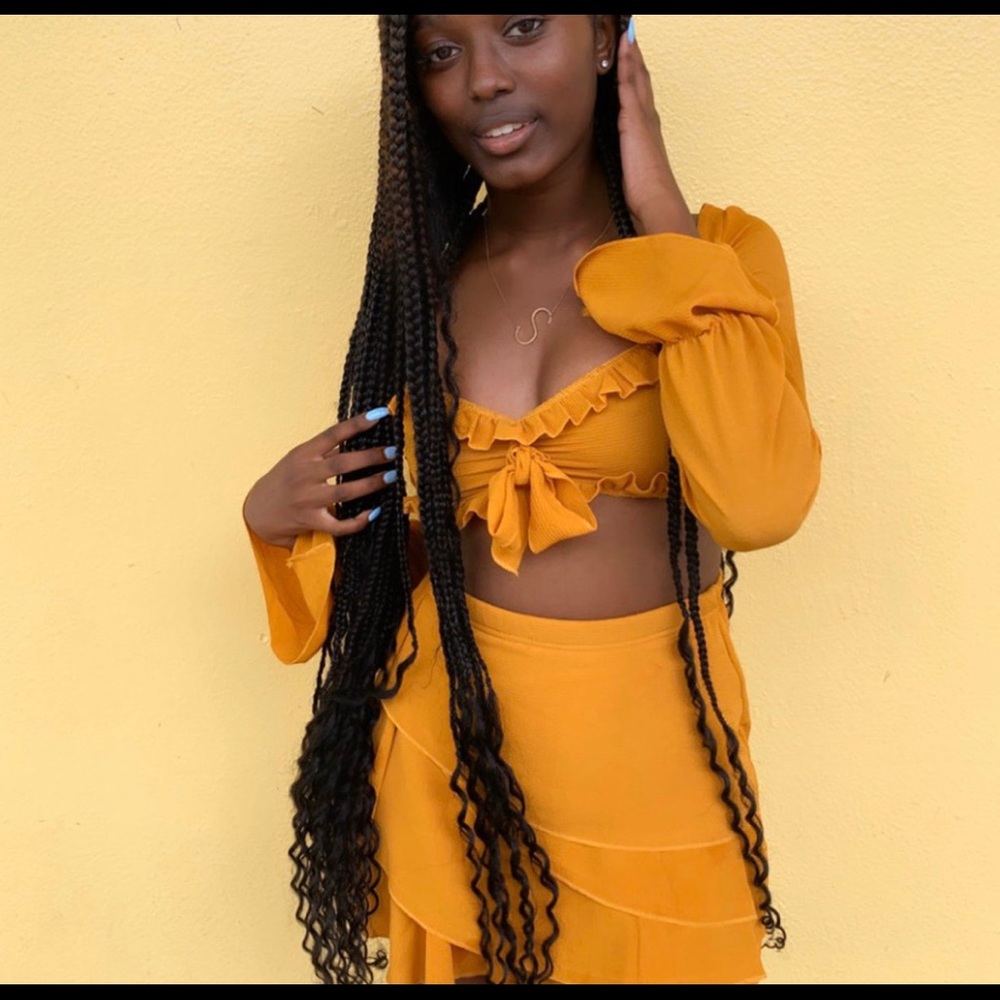 2 piece yellow/orange set